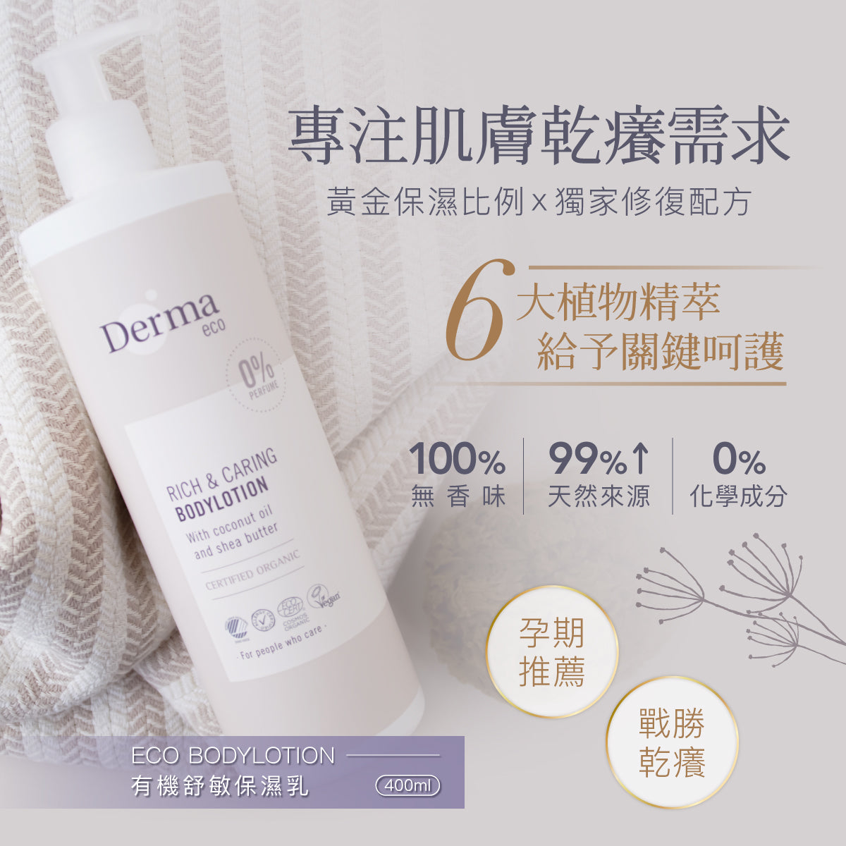 Derma Eco Body Lotion (400 ml) 有機蘆薈舒敏保濕乳