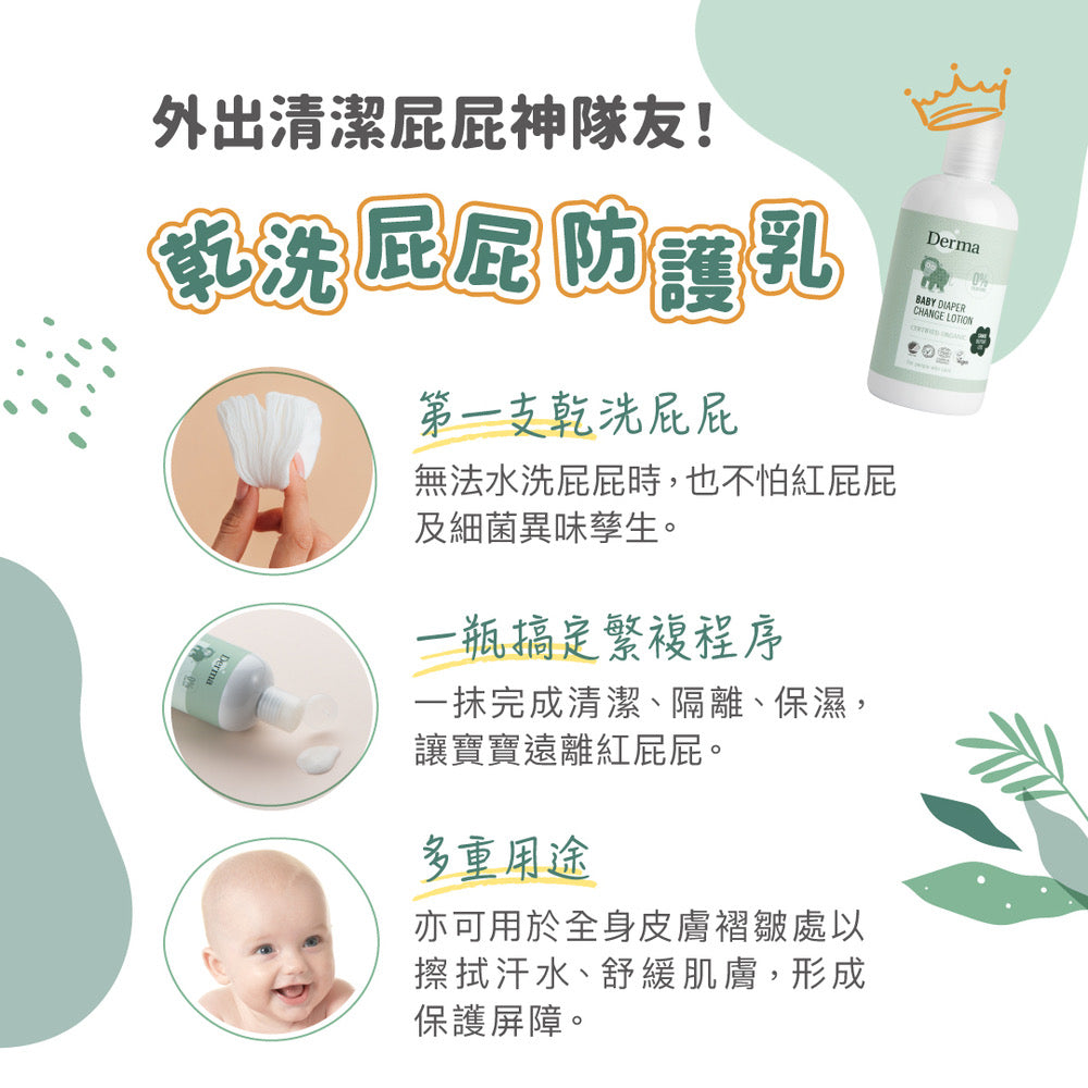 Derma Eco Baby Diaper Change Lotion 乾洗屁屁防護乳 (250 ml)